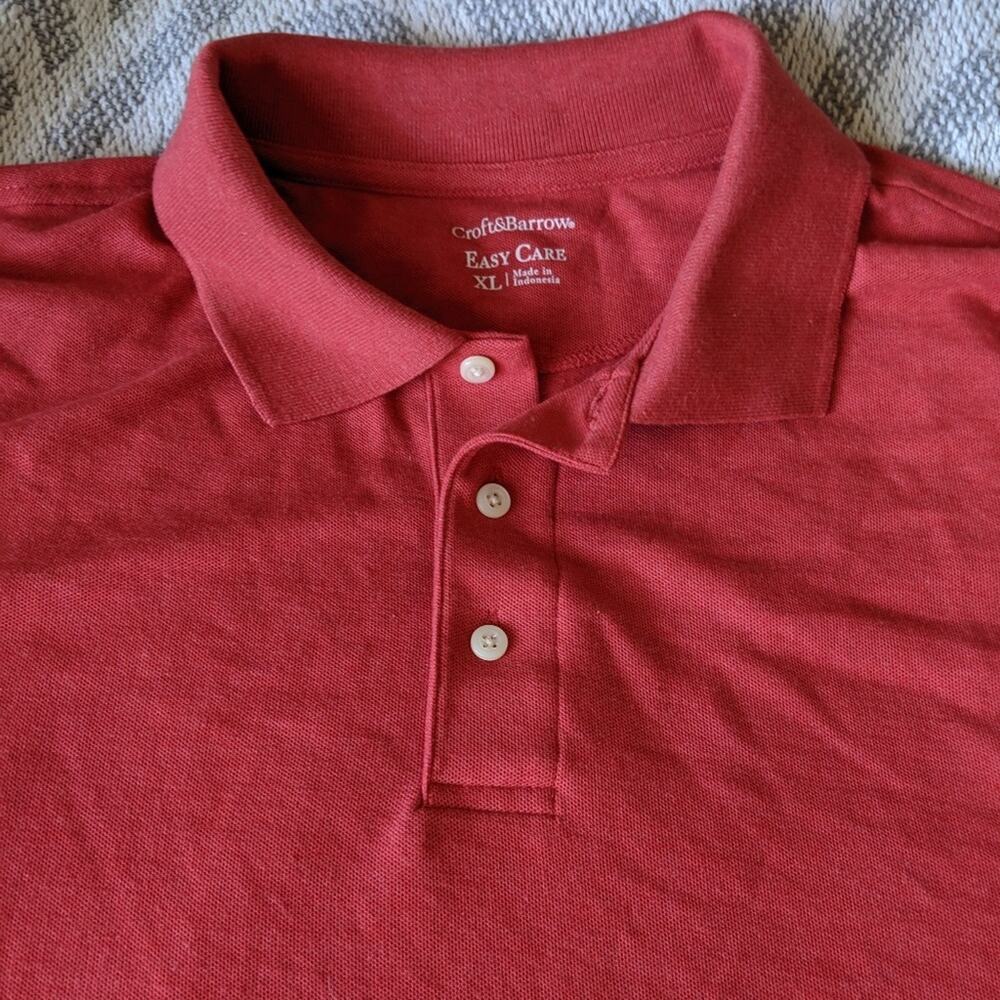 Croft & Barrow light red polo XL